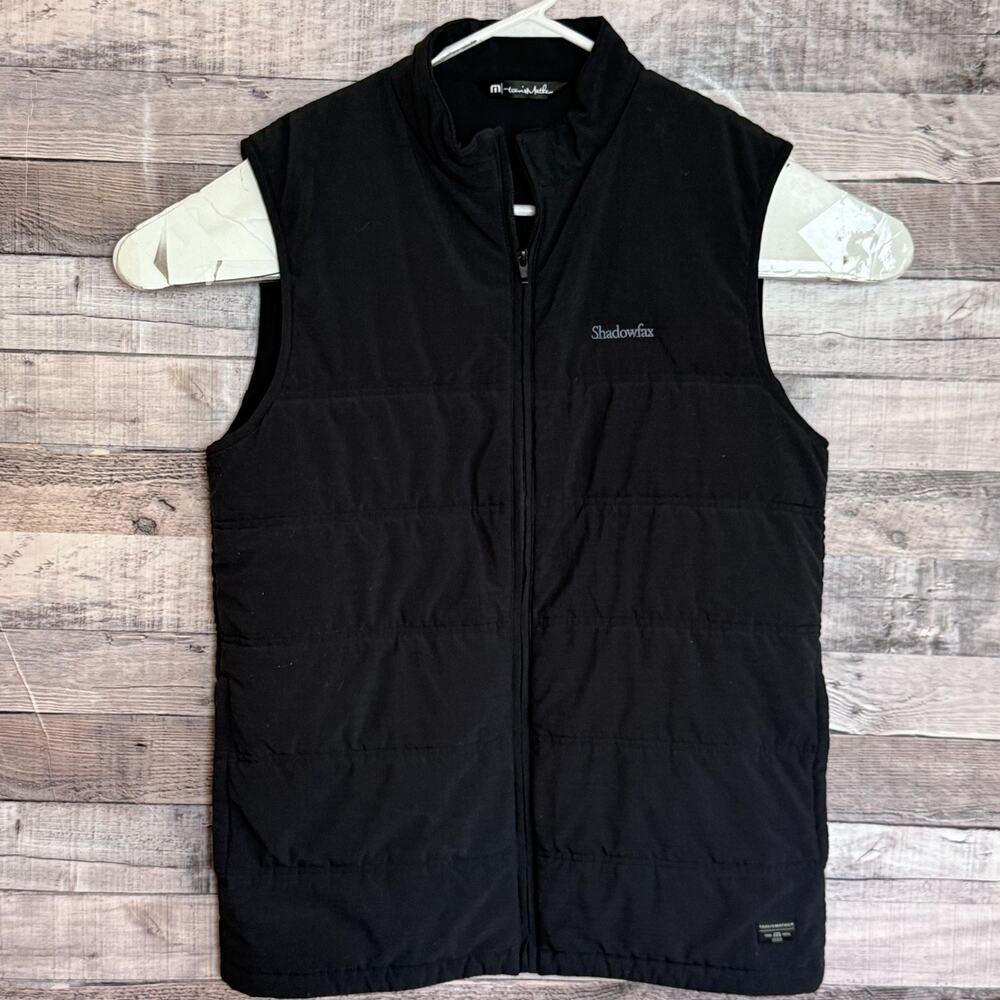 Travis Mathew Cold Bay Puffer Vest Mens Medium Black Full Zip Golf Performance